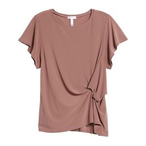 Leith Side Knot Tee, Color: Purple Taupe, Size: S=4-6